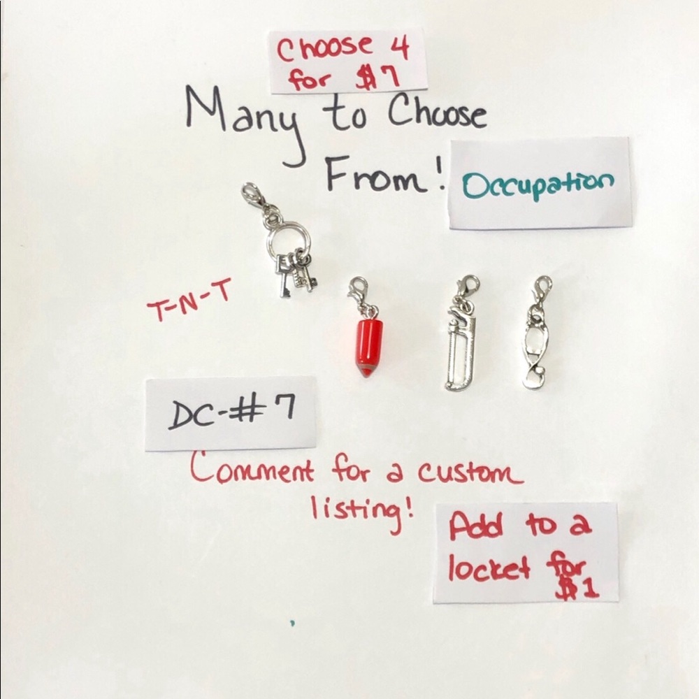 DC-#7.  4x Occupation Dangle Charms